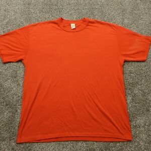 Vintage shirt blank single stich Bomarck‎ Orange T-Shirt 2xl  Made in USA